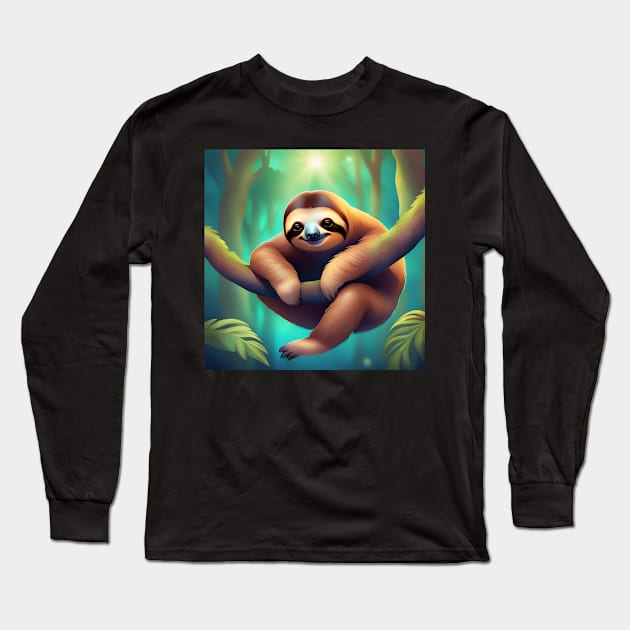 Sloth! Long Sleeve T-Shirt by tocksickart